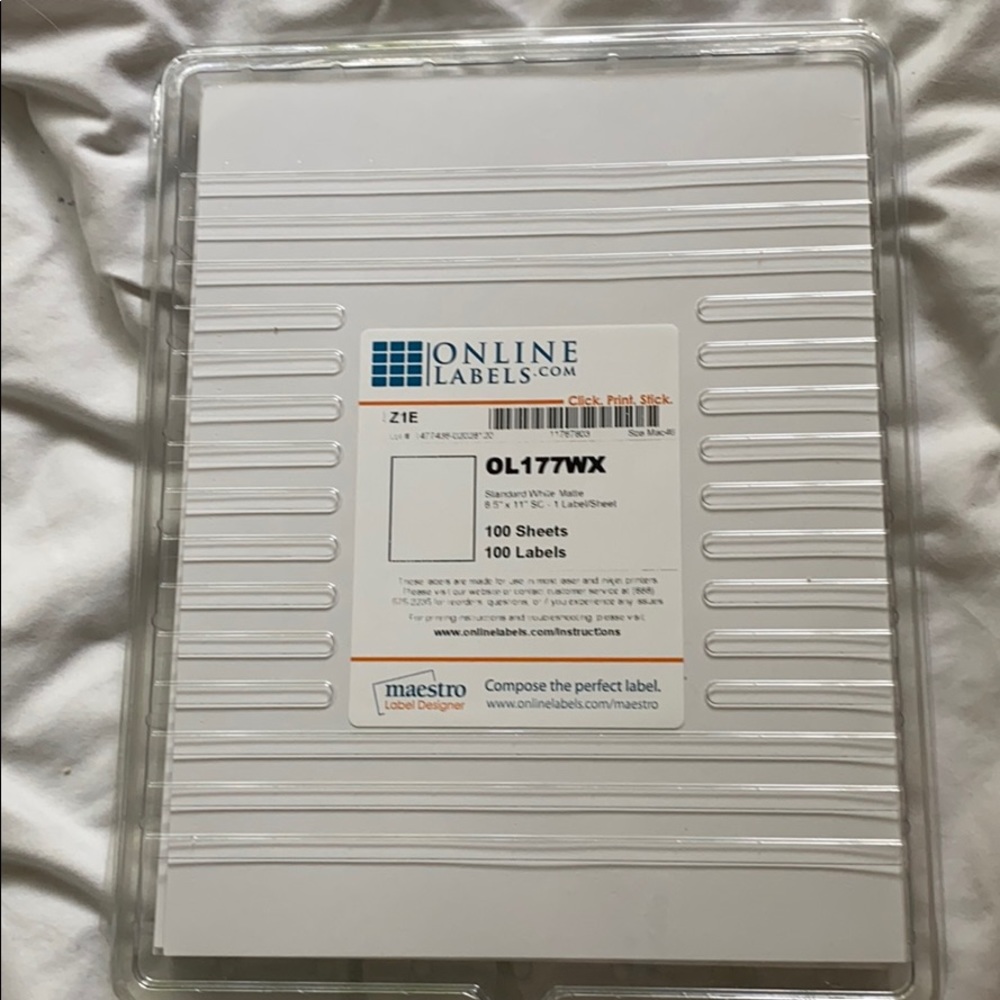 100 Full Size Sheet Sticker paper NWT